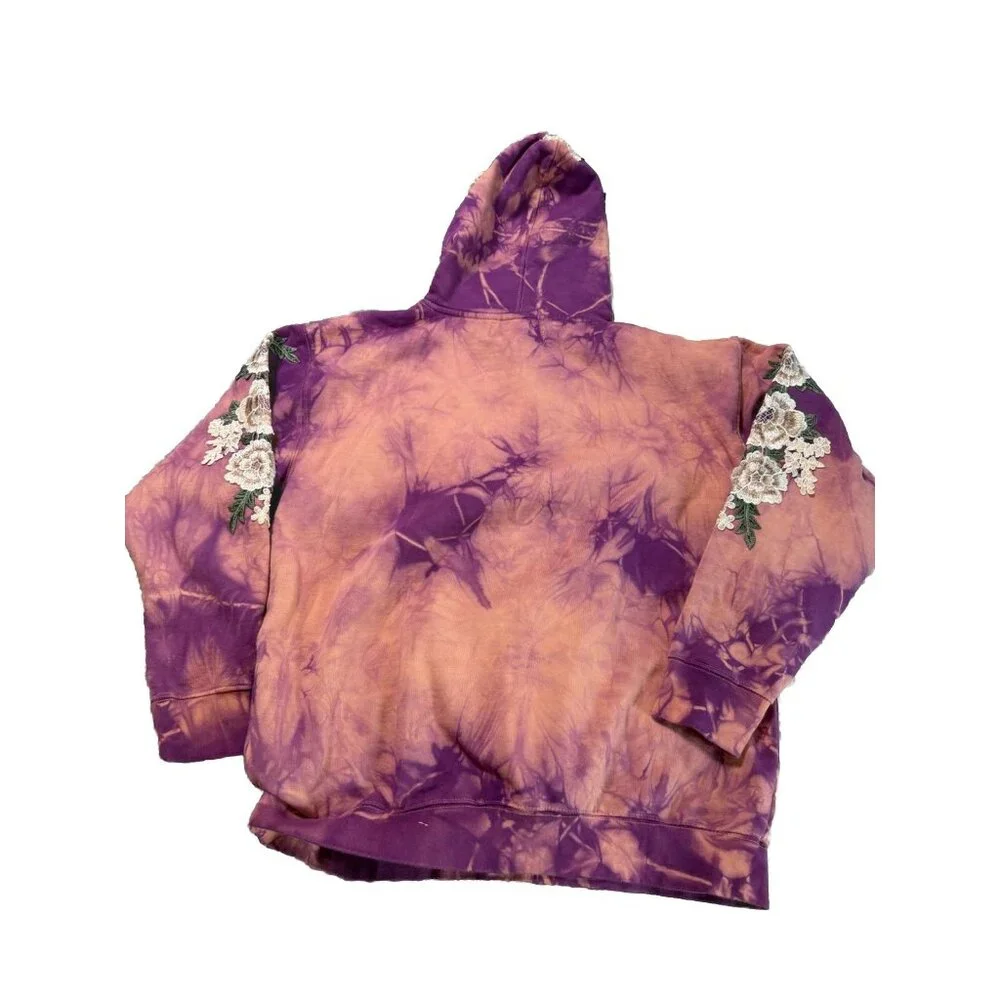 Civil Regime by Darc Sport White Rose Tie Dye Hoodie in Lilac Sand Size M NEW - Picture 2 of 6
